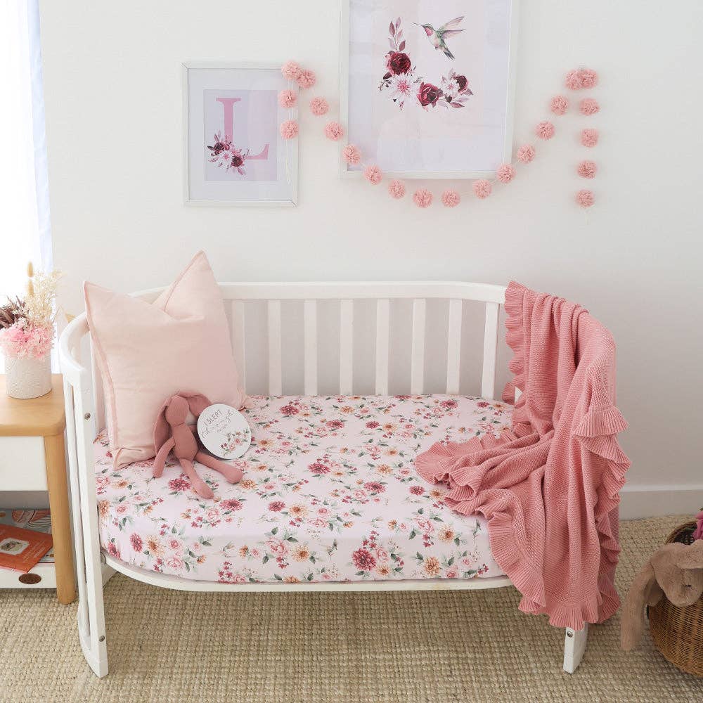 Birds & Blooms Organic Fitted Cot Sheet