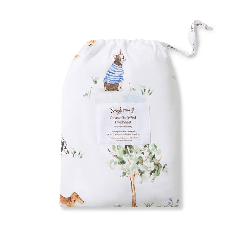 Dog Park Organic Cotton Fitted Sheet