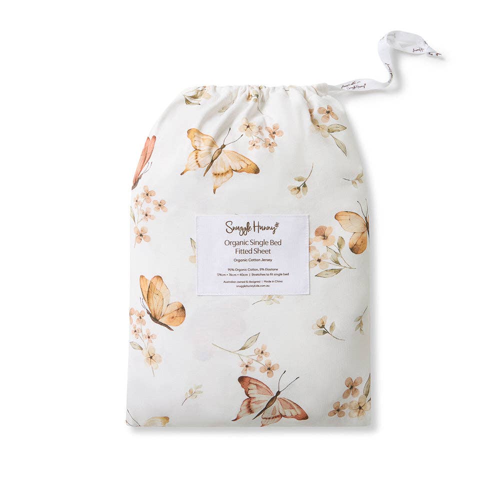 Butterfly Organic Cotton Fitted Sheet