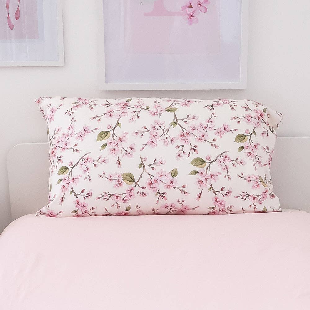 Cherry Blossom Organic Cotton Single Pillowcase