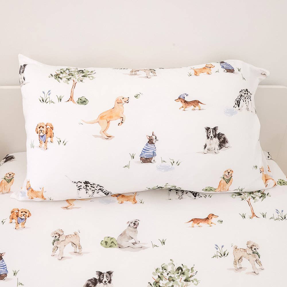 Dog Park Organic Cotton Single Pillowcase