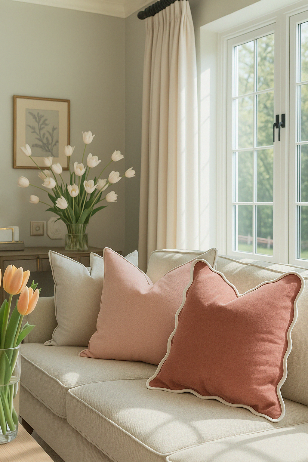 Scalloped Velveteen Cushion Cover