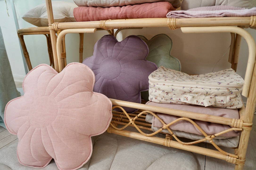 Linen Bloom Lily Pillow