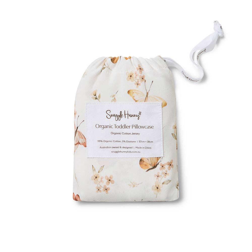 Butterfly Organic Cotton Toddler Pillowcase