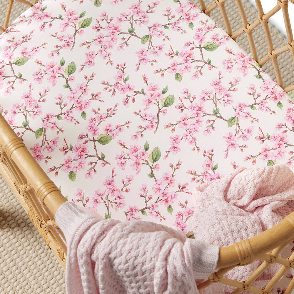Cherry Blossom Organic Bassinet Sheet