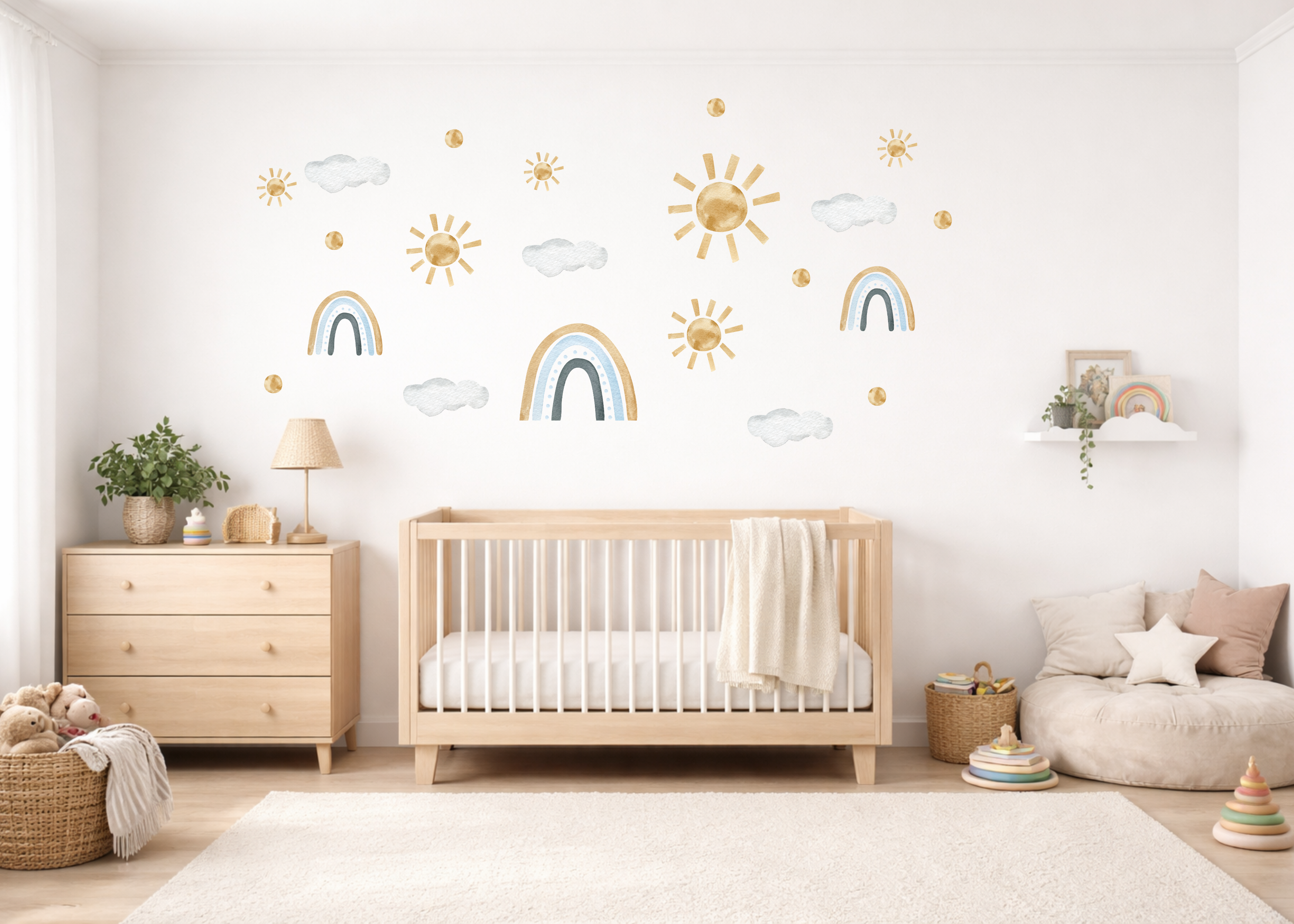 Golden Rainbows Wall Decal