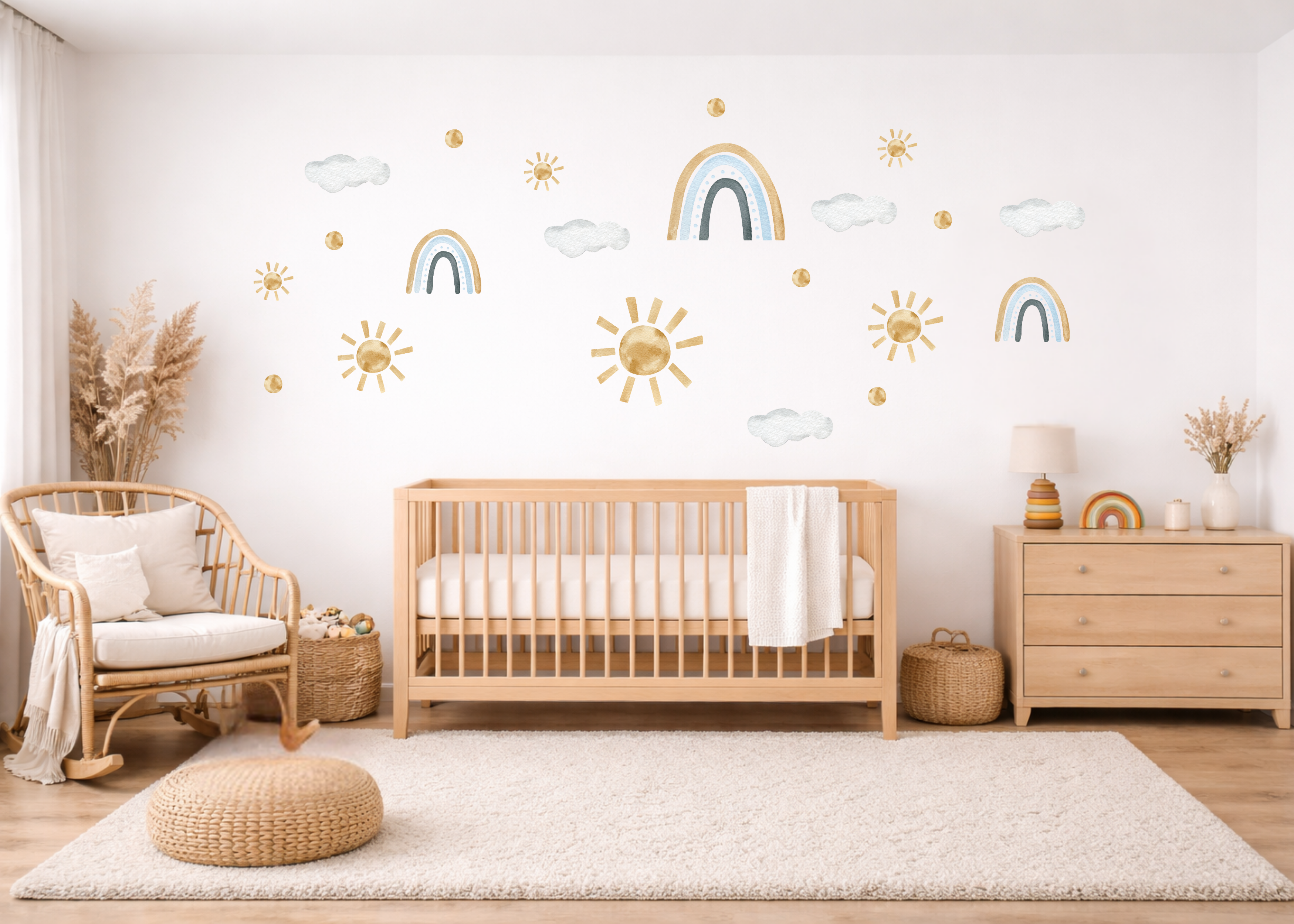 Golden Rainbows Wall Decal