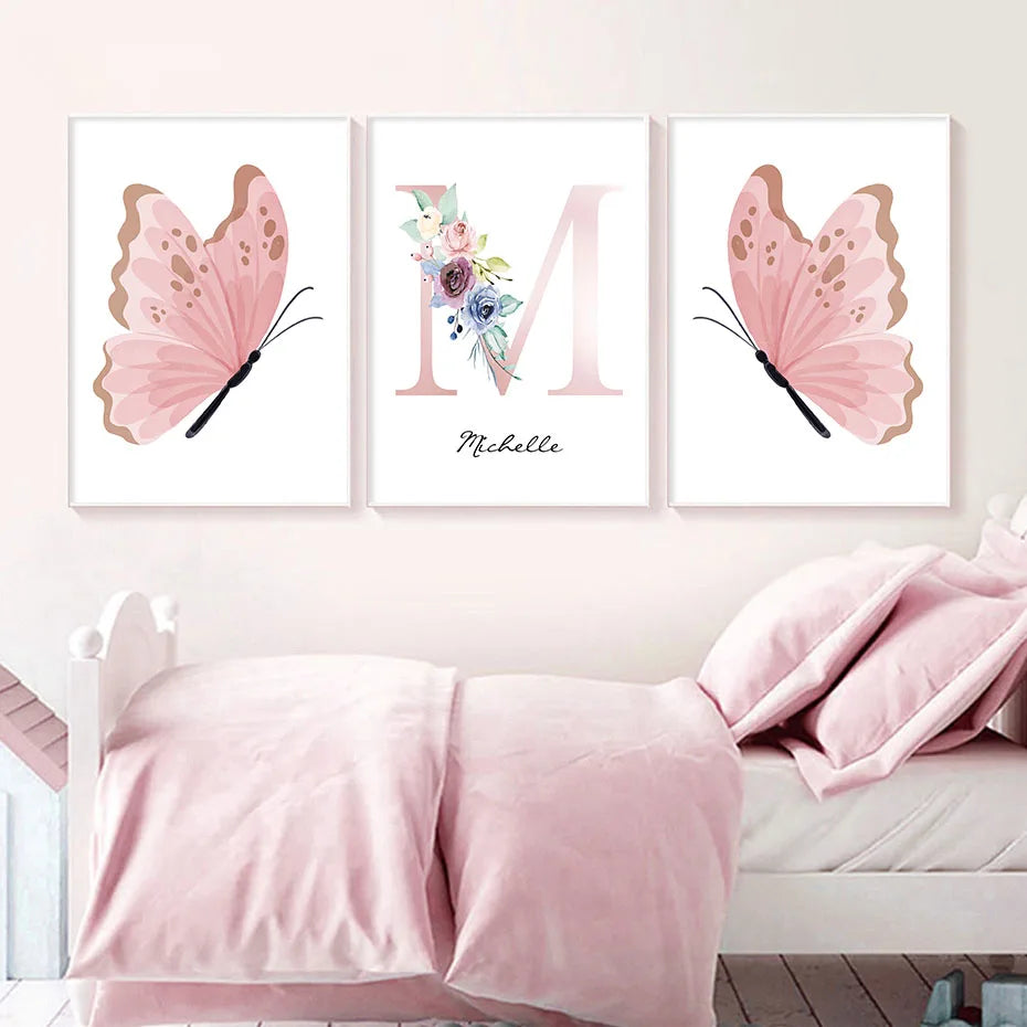 Baby Butterfly Canvas Prints (Set of 3)