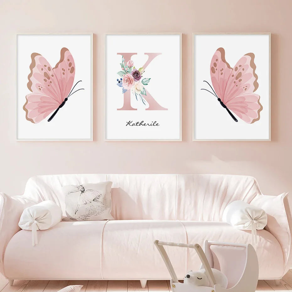 Baby Butterfly Canvas Prints (Set of 3)