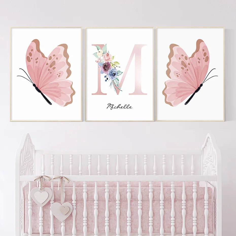 Baby Butterfly Canvas Prints (Set of 3)