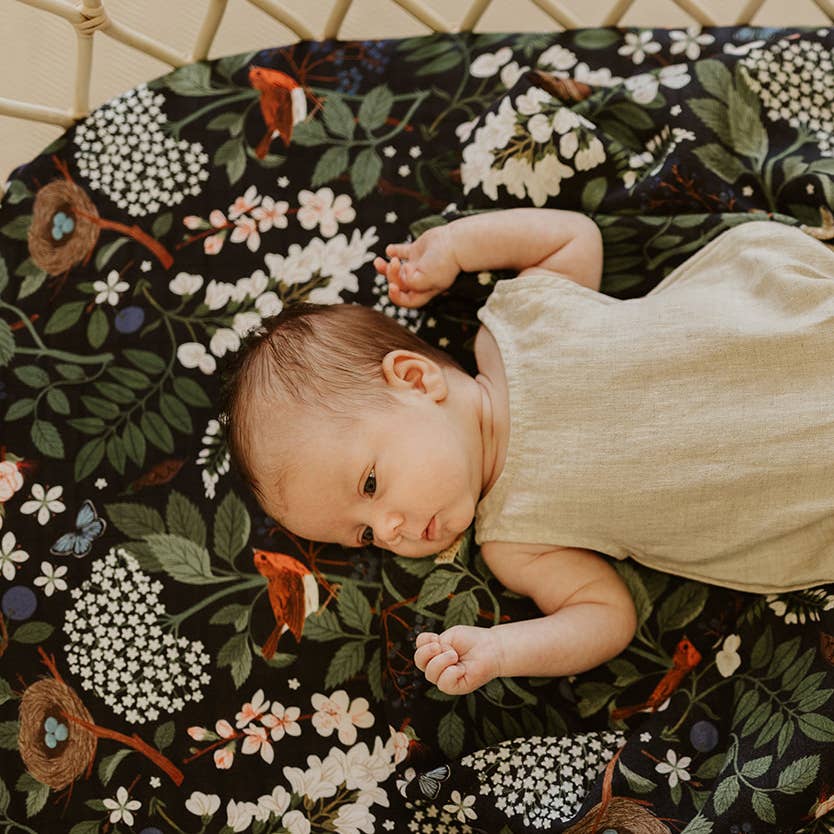 Night Garden Bassinet Sheet | Snug Bug | Nursery Decor