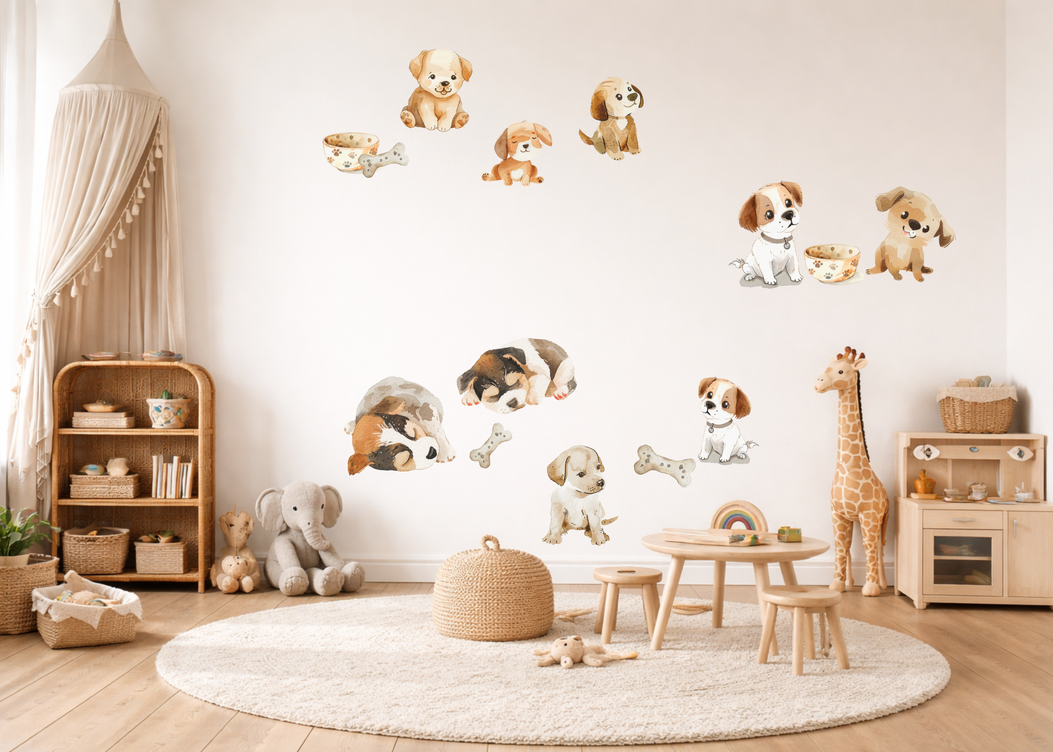 Snuggle Pups Wall Decal