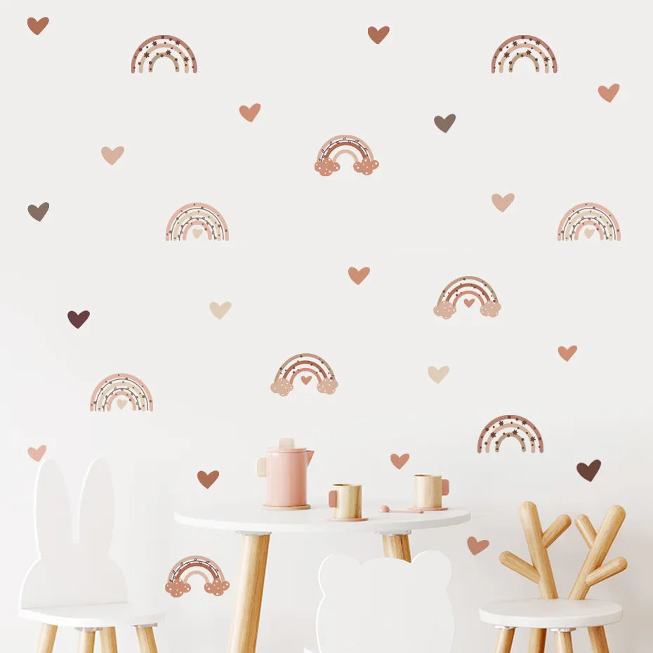 Rainbow Hearts Wall Decal