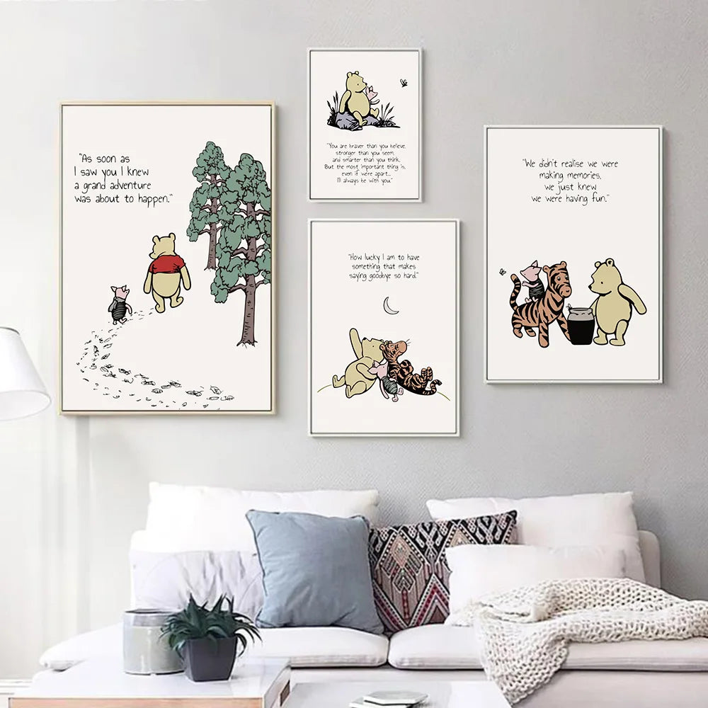 Classic Winnie The Pooh Series Canvas Prints