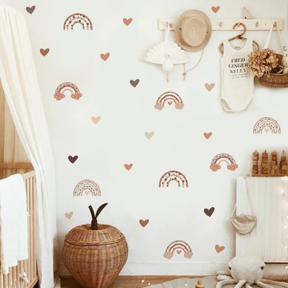 Rainbow Hearts Wall Decal