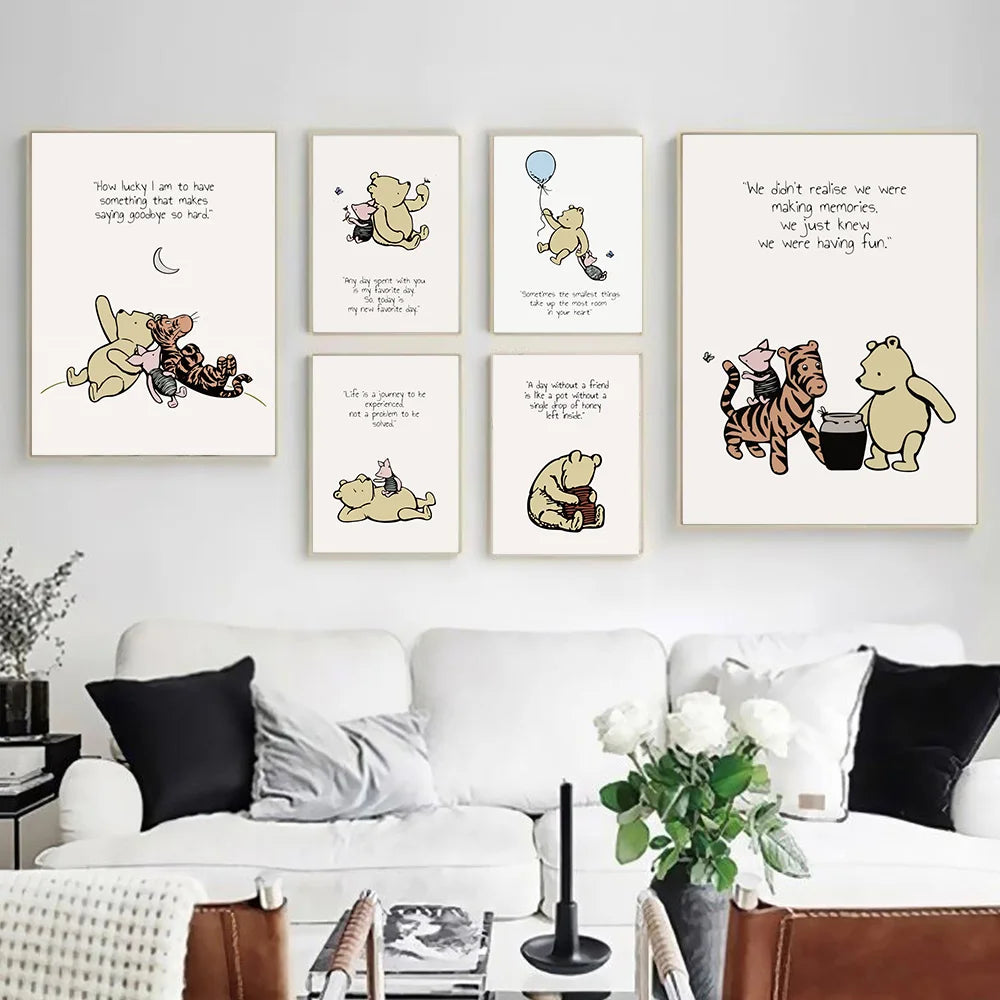 Classic Winnie The Pooh Series Canvas Prints