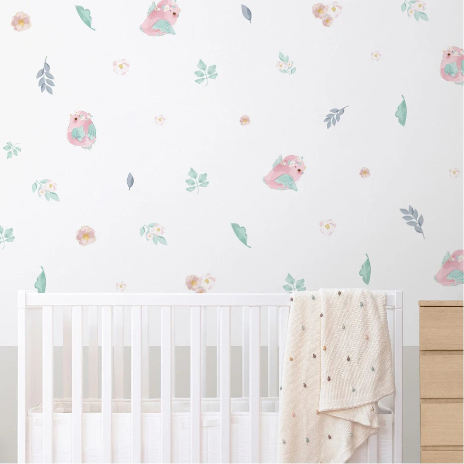 Pretty In Pink Birds Wall Decals