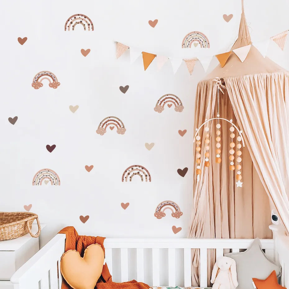 Rainbow Hearts Wall Decal