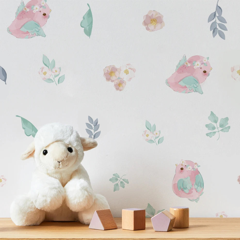 Pretty In Pink Birds Wall Decals