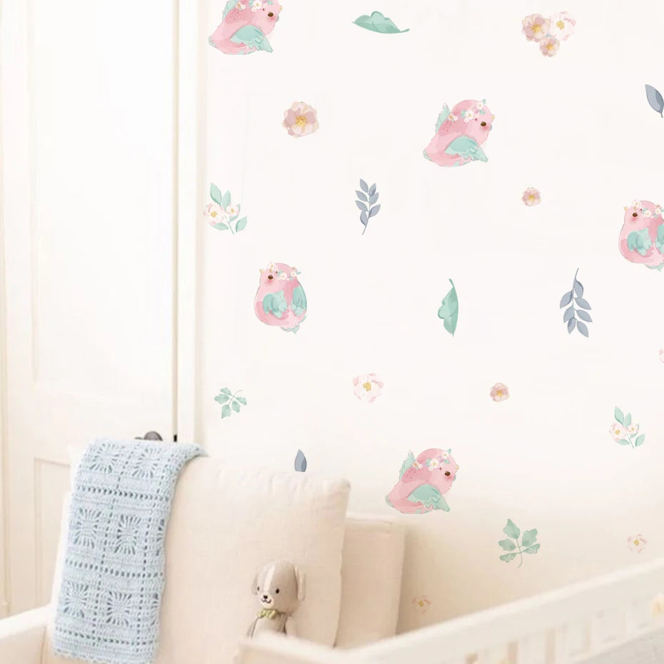 Pretty In Pink Birds Wall Decals