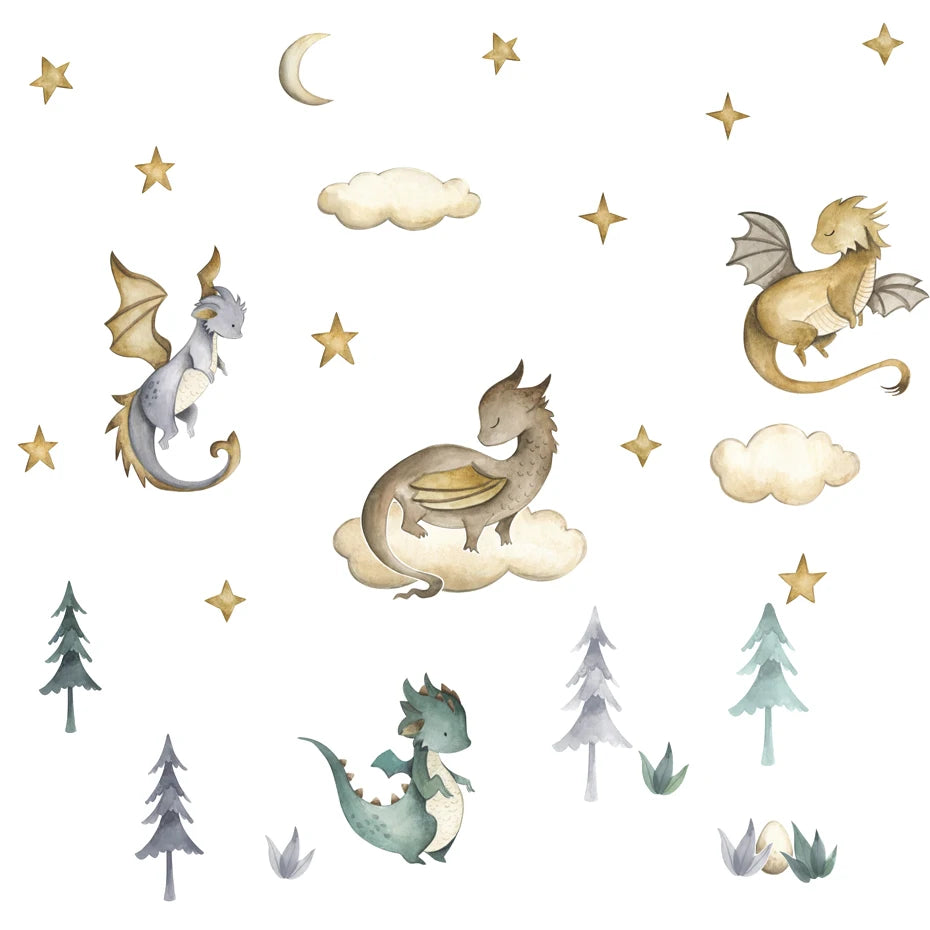 Tiny Dragon Tales Wall Decal