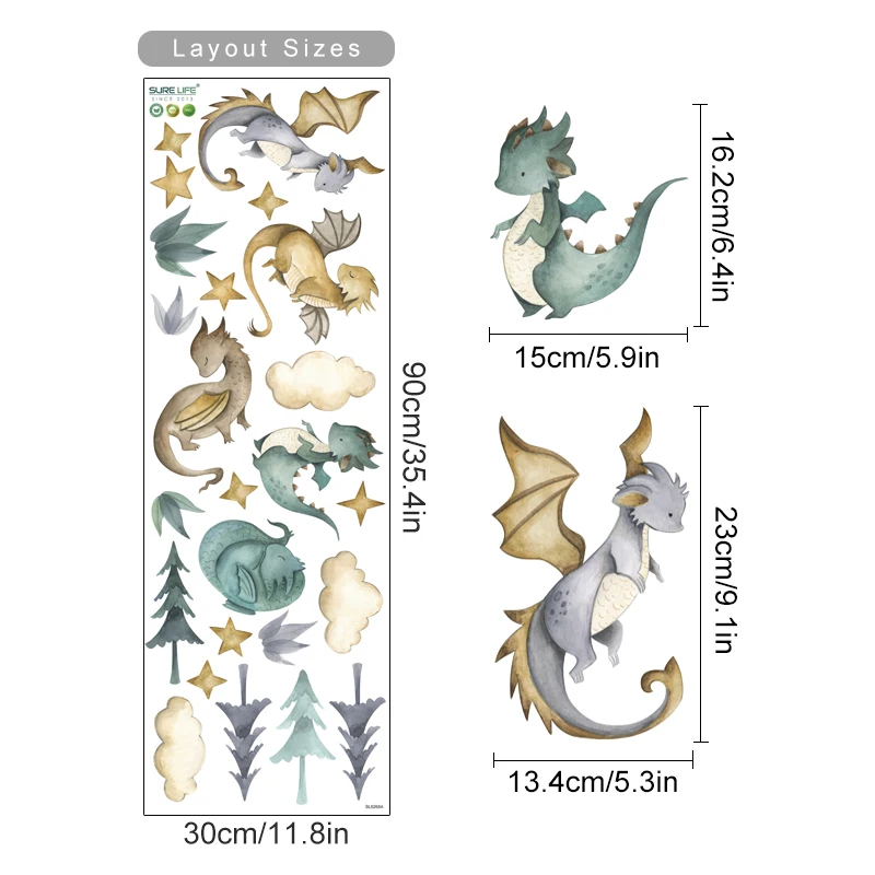 Tiny Dragon Tales Wall Decal