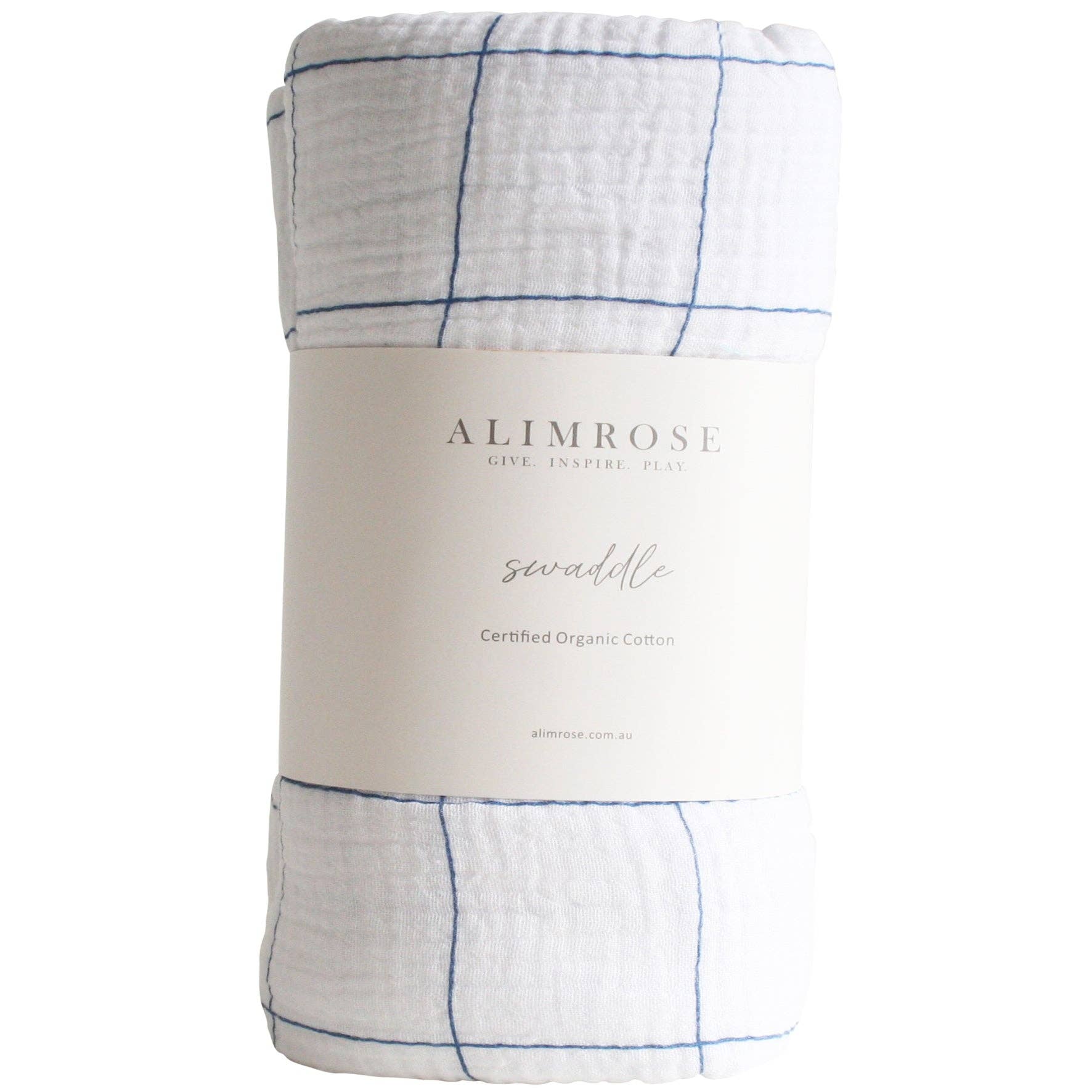 Navy Grid Muslin Swaddle
