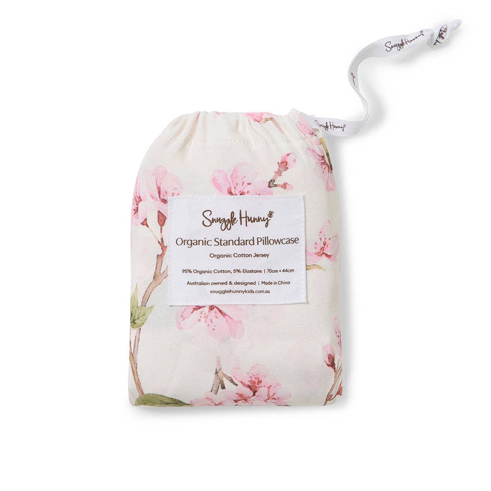 Cherry Blossom Organic Cotton Single Pillowcase