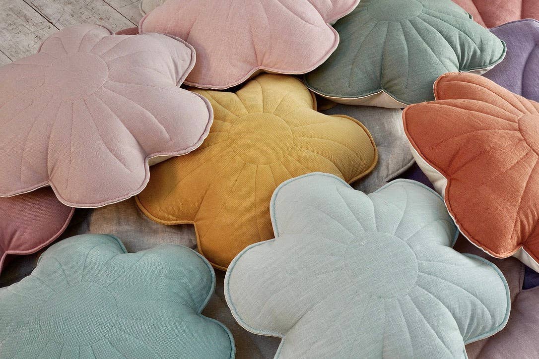 Linen Bloom Lily Pillow