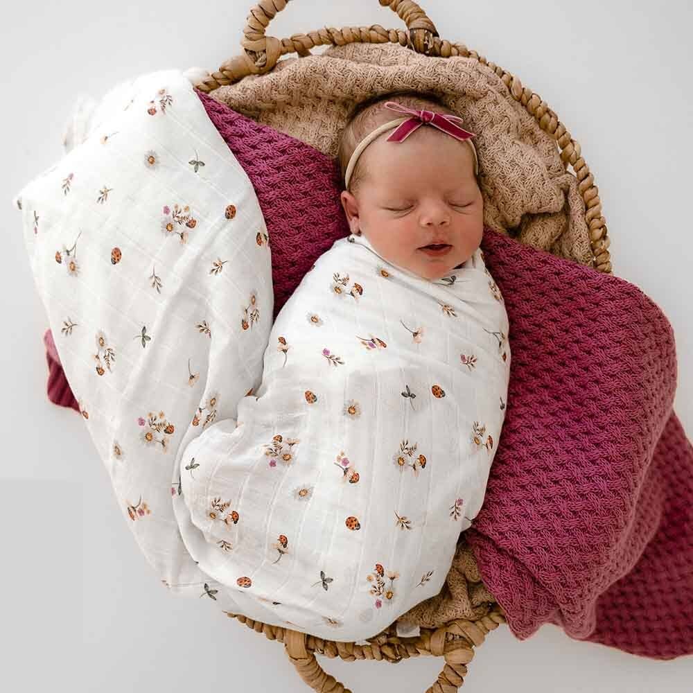 Buy now from My Snug Bug Swaddles Ladybug Organic Muslin Wrap Snuggle Hunny
