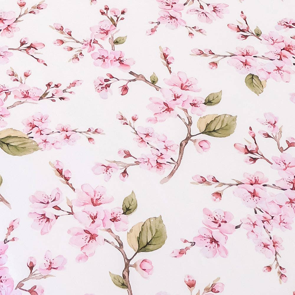 Cherry Blossom Organic Cotton Fitted Sheet