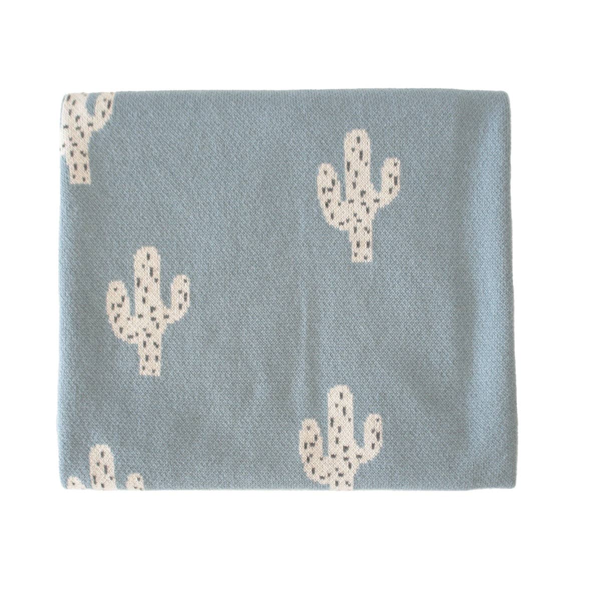 Cactus Blue Baby Blanket