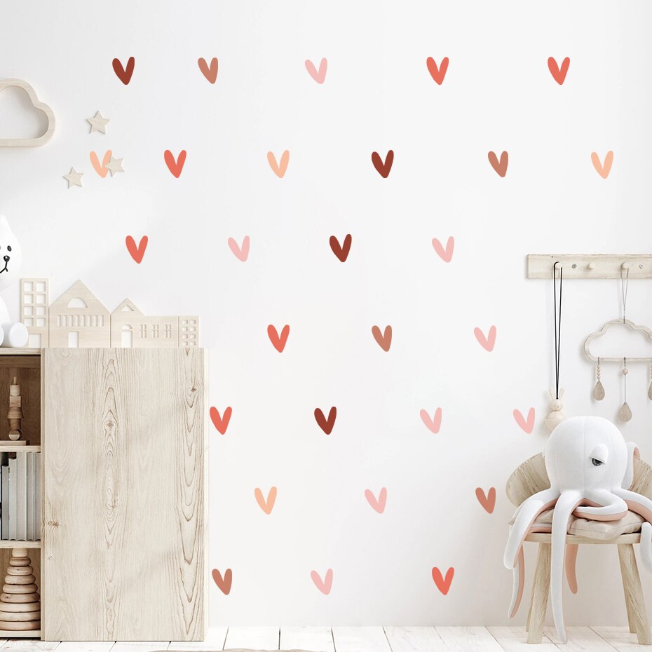 Cartoon Hearts Wall Decals