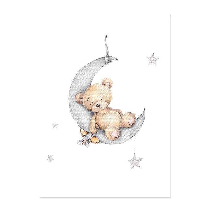 Sleepy Bears & Rabbits Canvas Wall Prints