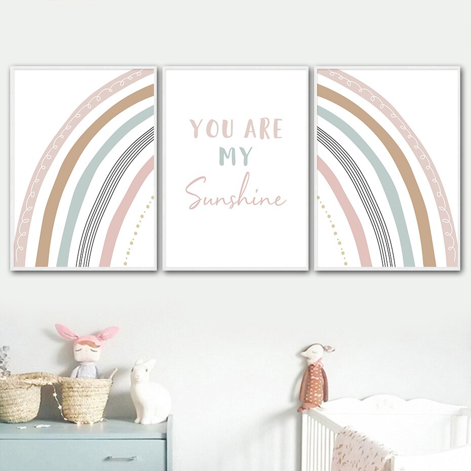 You Are My Sunshine Canvas Wall Prints (Set of 3)