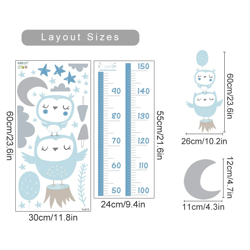 Buy now from My Snug Bug Wall Decals Owls Height Chart My Snug Bug