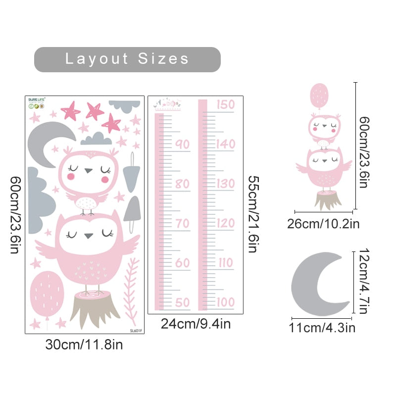 Buy now from My Snug Bug Wall Decals Owls Height Chart My Snug Bug