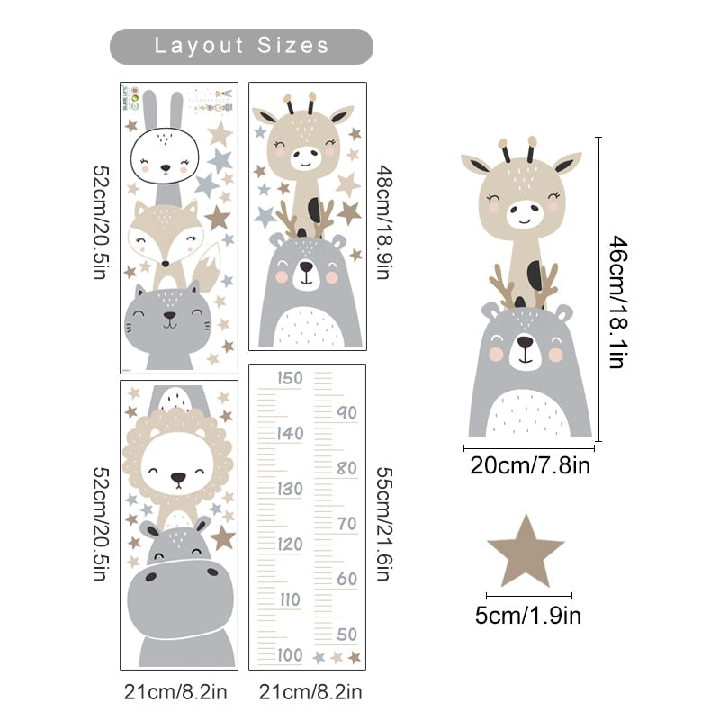 Zoo Friends Height Chart