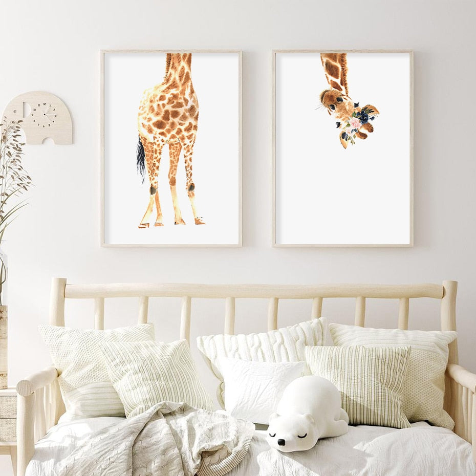 Dreamy Giraffe Canvas Wall Print (Set of 3)