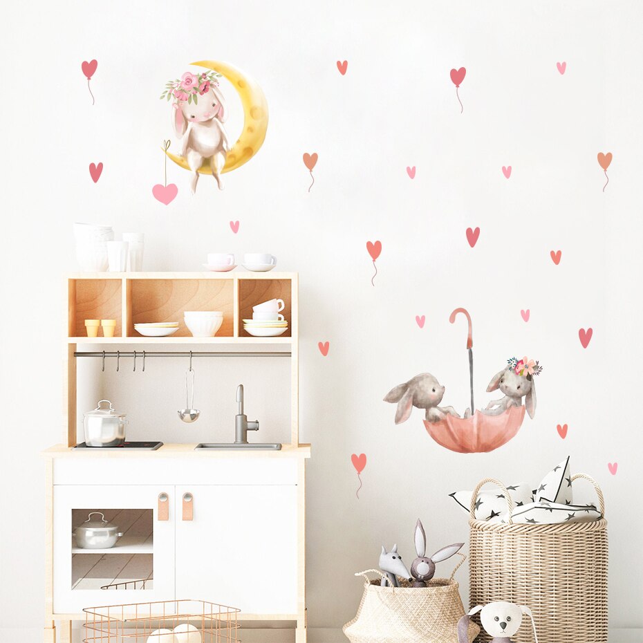 Rainy Day Bunnies Wall Decal