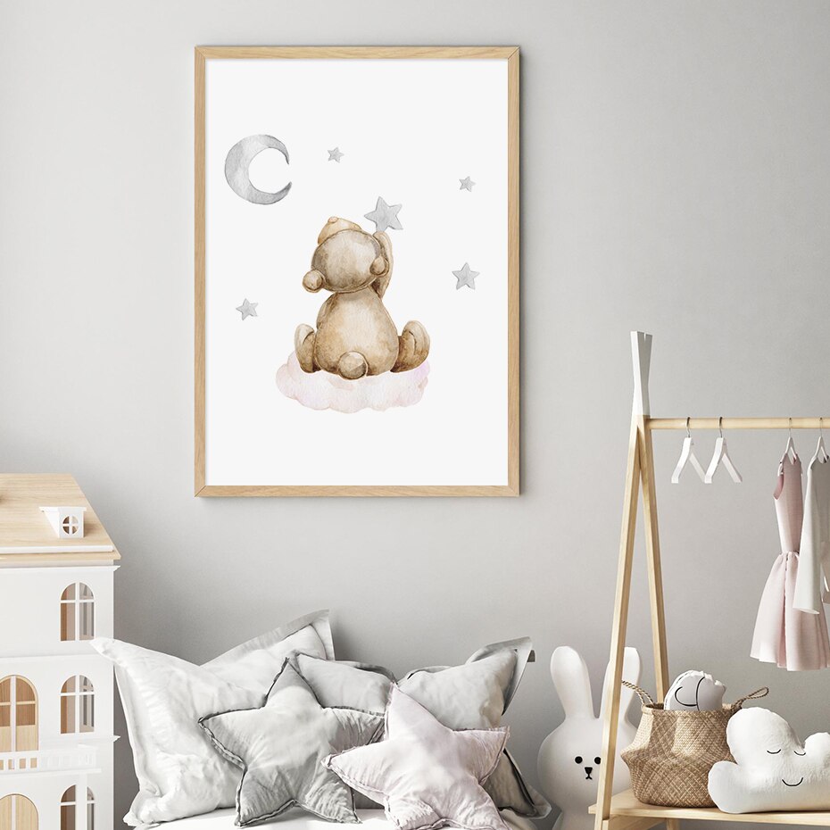 Sleepy Bears & Rabbits Canvas Wall Prints