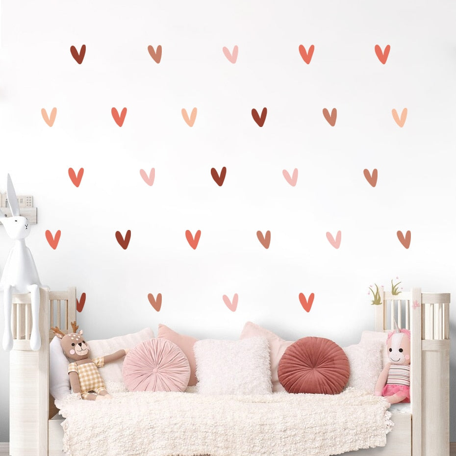 Cartoon Hearts Wall Decals