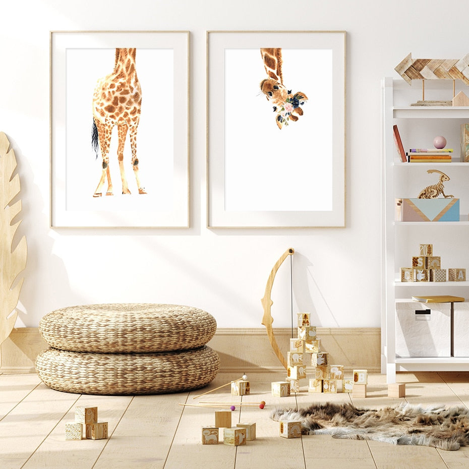 Dreamy Giraffe Canvas Wall Print (Set of 3)