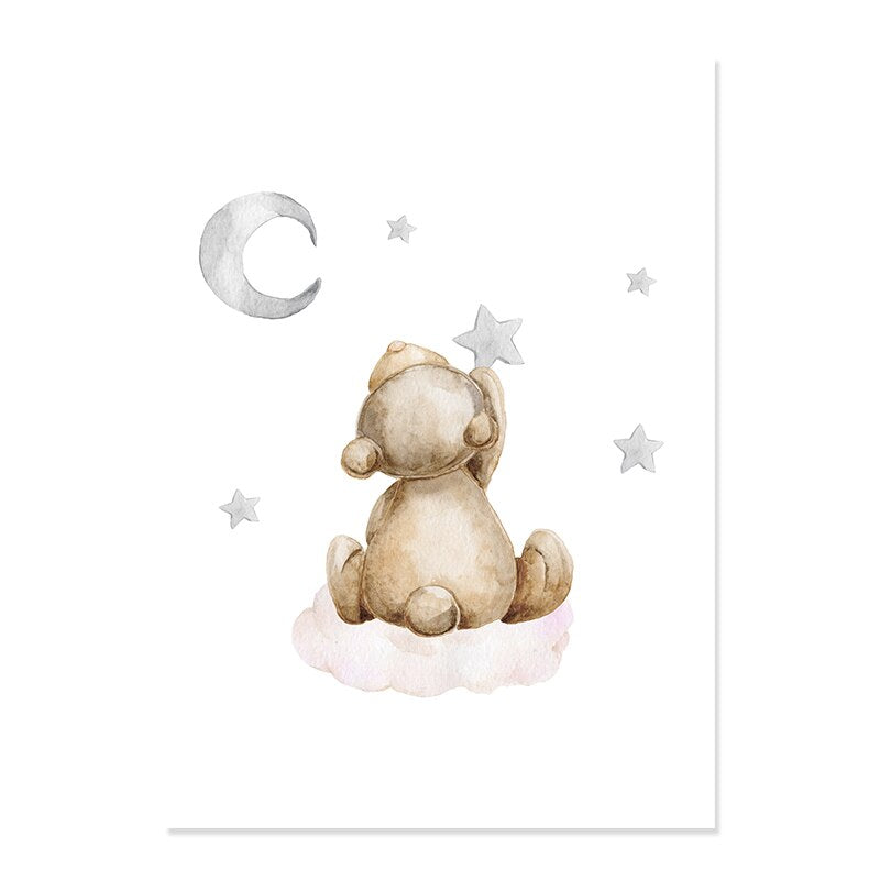 Sleepy Bears & Rabbits Canvas Wall Prints