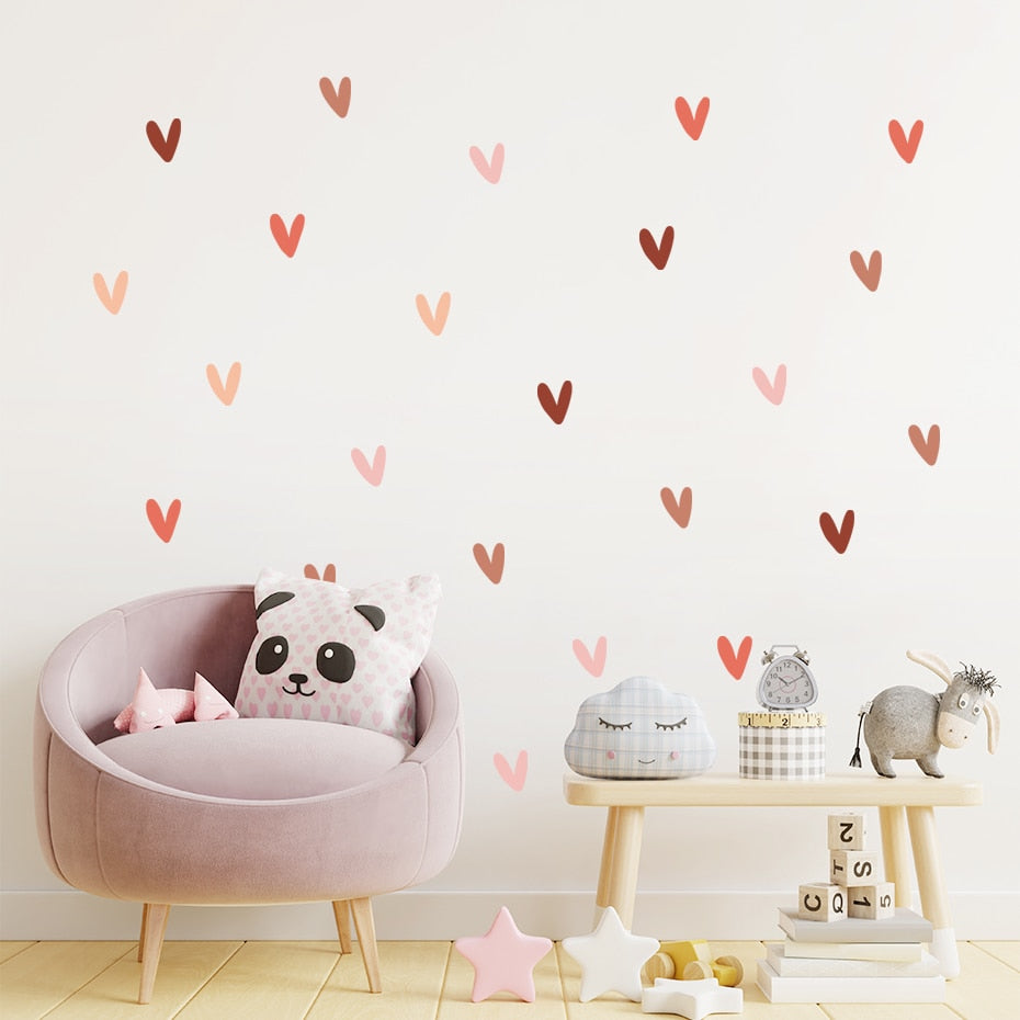 Cartoon Hearts Wall Decals