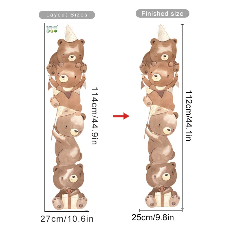 Teddy Bears Height Chart