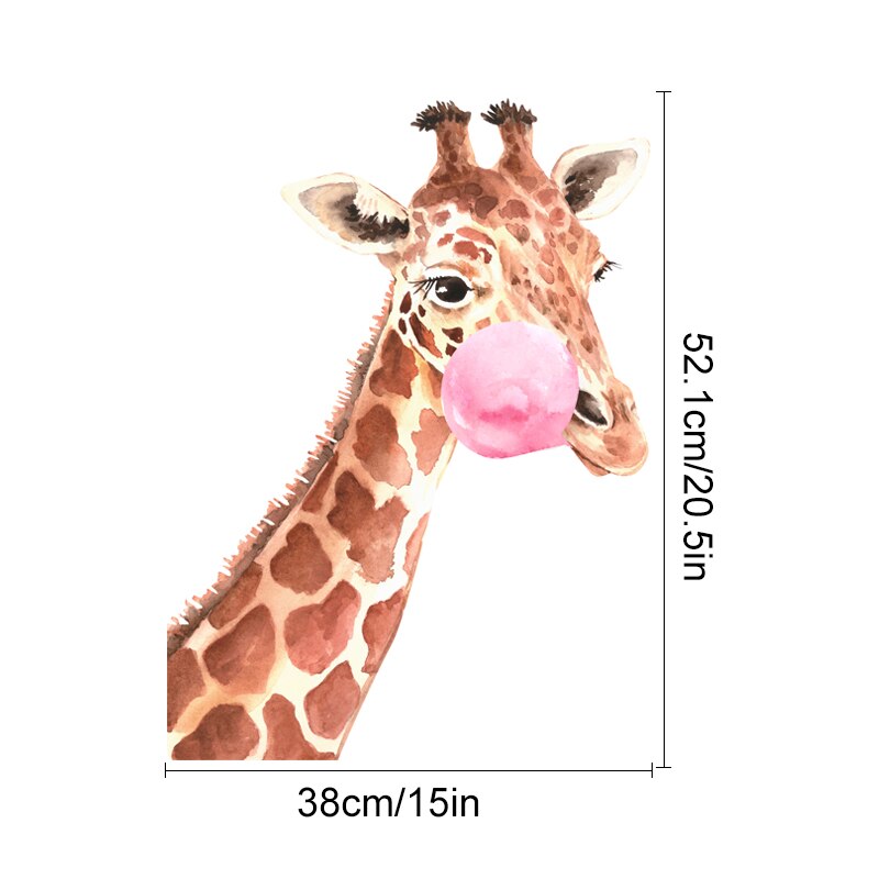 Bubble Gum Giraffe Wall Decal