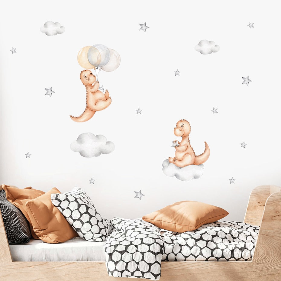 Dinosaurs In The Clouds Wall Decal