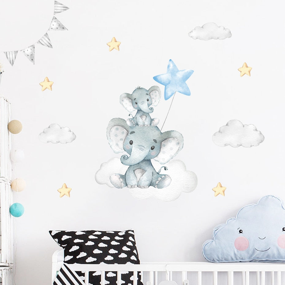 Elephant In The Clouds Wall Decal