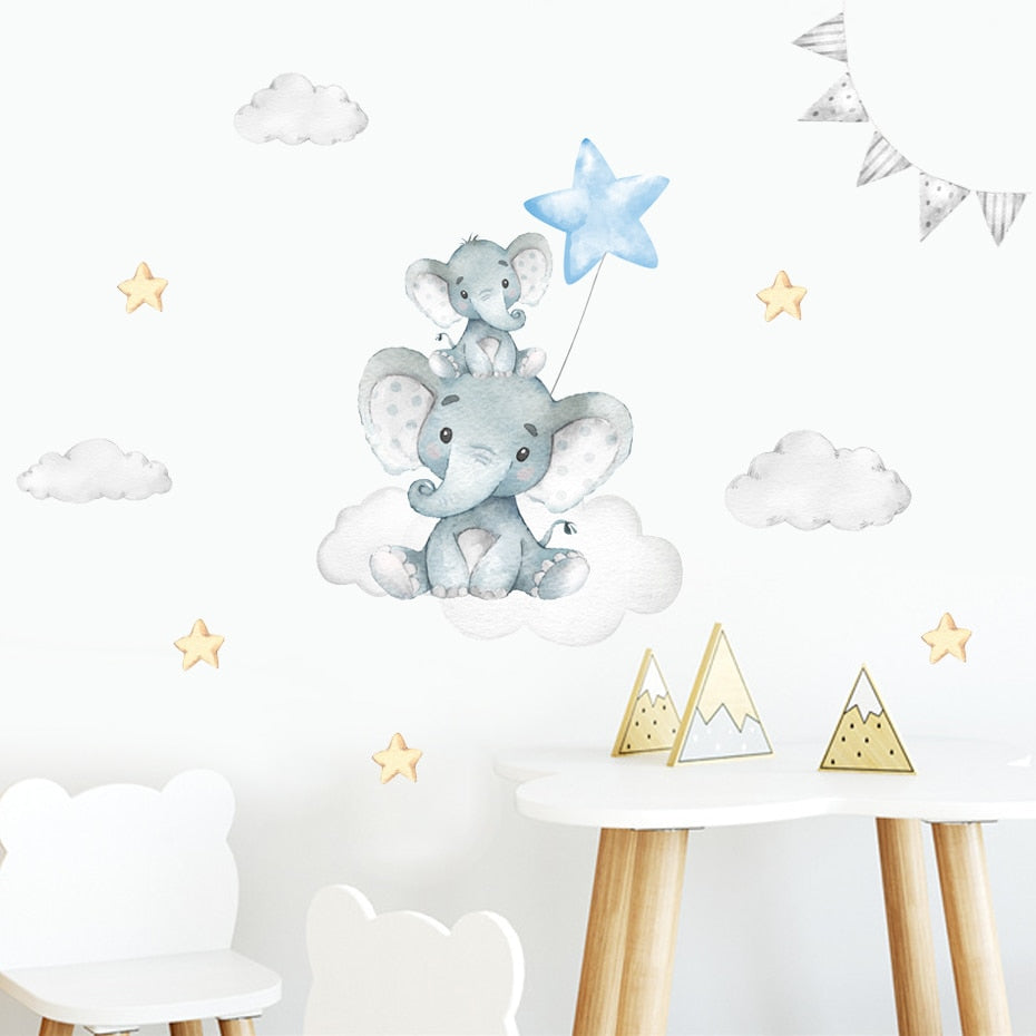 Elephant In The Clouds Wall Decal